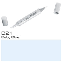 The COPIC SKETCH MARKER B21 BABY BLUE is an essential tool for artists and designers. With its vibrant and long-lasting ink, you can achieve accurate and smooth lines. Its wide range of colors allows for endless creative possibilities. Crafted with precision and expertise, this marker is a must-have for any creative professional.