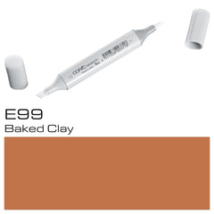 The COPIC SKETCH MARKER E99 BAKED CLAY is a highly-pigmented alcohol-based marker that provides professional-level coloring and blending. Its rich and vibrant color is perfect for achieving a realistic and subtle effect. With its precision tip and refillable ink, it's the ideal tool for illustrators, designers, and artists looking for high-quality, long-lasting results.