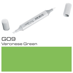 The COPIC SKETCH MARKER G09 VERONESE GREEN is a professional-grade marker used by artists and designers. With its high-quality ink and precise nib, it allows for smooth and seamless coloring. The vibrant Veronese Green color adds depth and richness to any project.