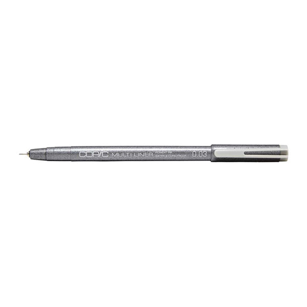 Achieve precise and smooth lines with the Copic Multiliner cool grey 0,03mm pen. Its high-quality pigment-based ink dries quickly, preventing smudging and offering long-lasting results. Use this pen for professional-level illustration and drafting, as well as for everyday writing tasks. Main image