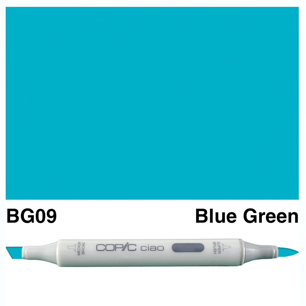 This COPIC SKETCH MARKER in BG 09 BLUE GREEN is a must-have for artists and illustrators. Its highly pigmented ink and dual tip design allows for precise control and smooth, vibrant coloring. Made with quality materials, this marker is both long-lasting and refillable, making it a reliable and cost-effective tool for all your creative needs. Main image