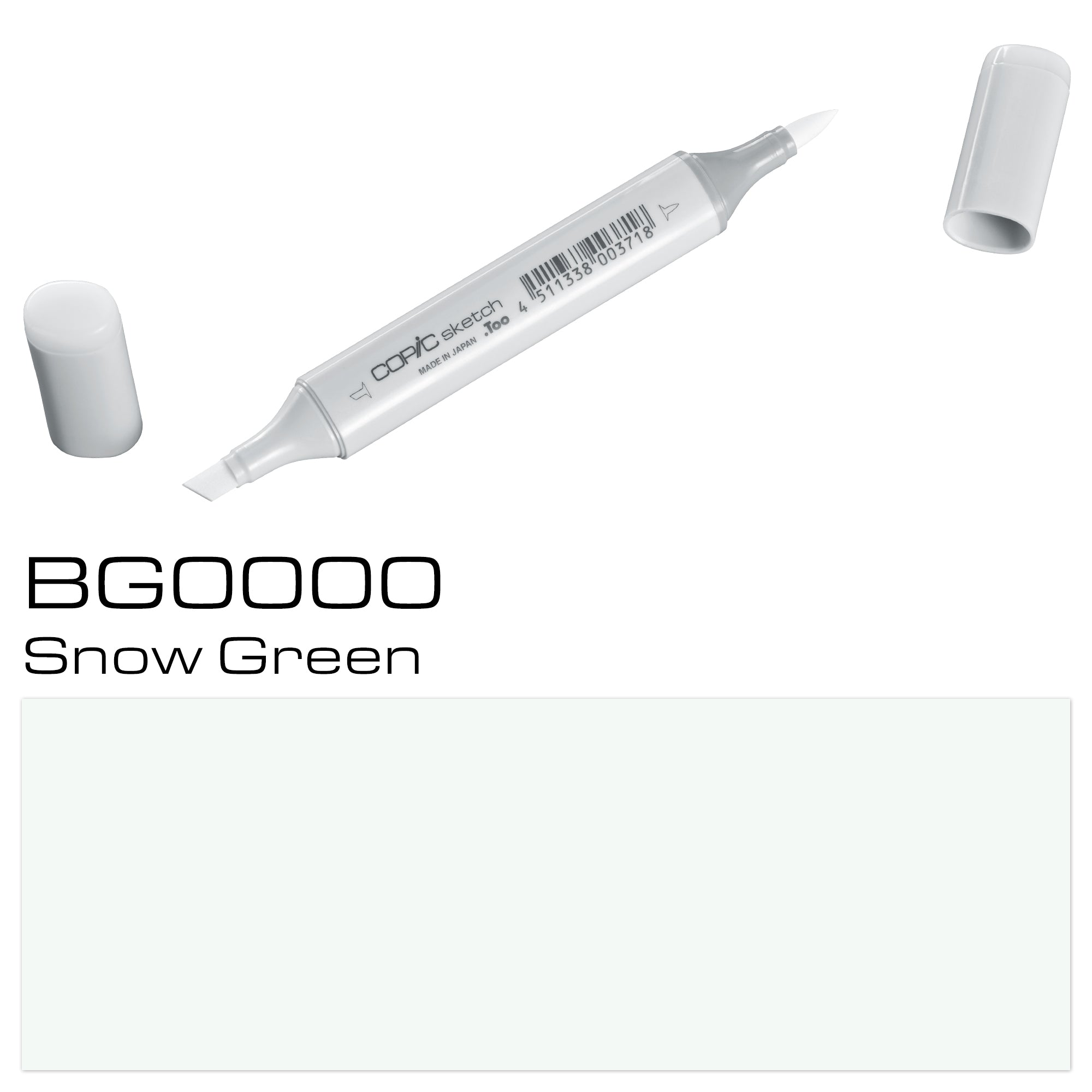 The COPIC SKETCH MARKER BG0000 SNOW GREEN offers a unique range of coloring possibilities, with its light and crisp green hue. Made with high-quality ink, this marker ensures smooth coloring and blending, making it a versatile tool for artists, designers, and coloring enthusiasts. Main image