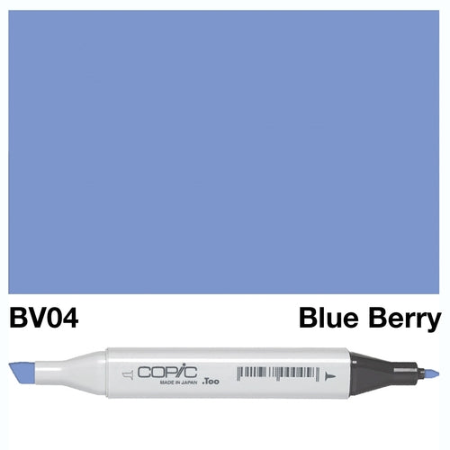 The COPIC SKETCH MARKER BV 04 BLUE BERRY is perfect for creating detailed illustrations and designs. With its rich blue berry color, it will bring depth and texture to your artwork. Its high quality and long-lasting ink make it a must-have for any artist or designer. Main image