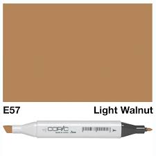 The COPIC SKETCH MARKER E 57 LIGHT WALNUT offers high-quality precision and control for all your coloring and drawing needs. With its light walnut color, this versatile marker allows you to achieve realistic shading and blending, perfect for creating stunning works of art. Its alcohol-based ink provides rich, vibrant colors and long-lasting results. Main image