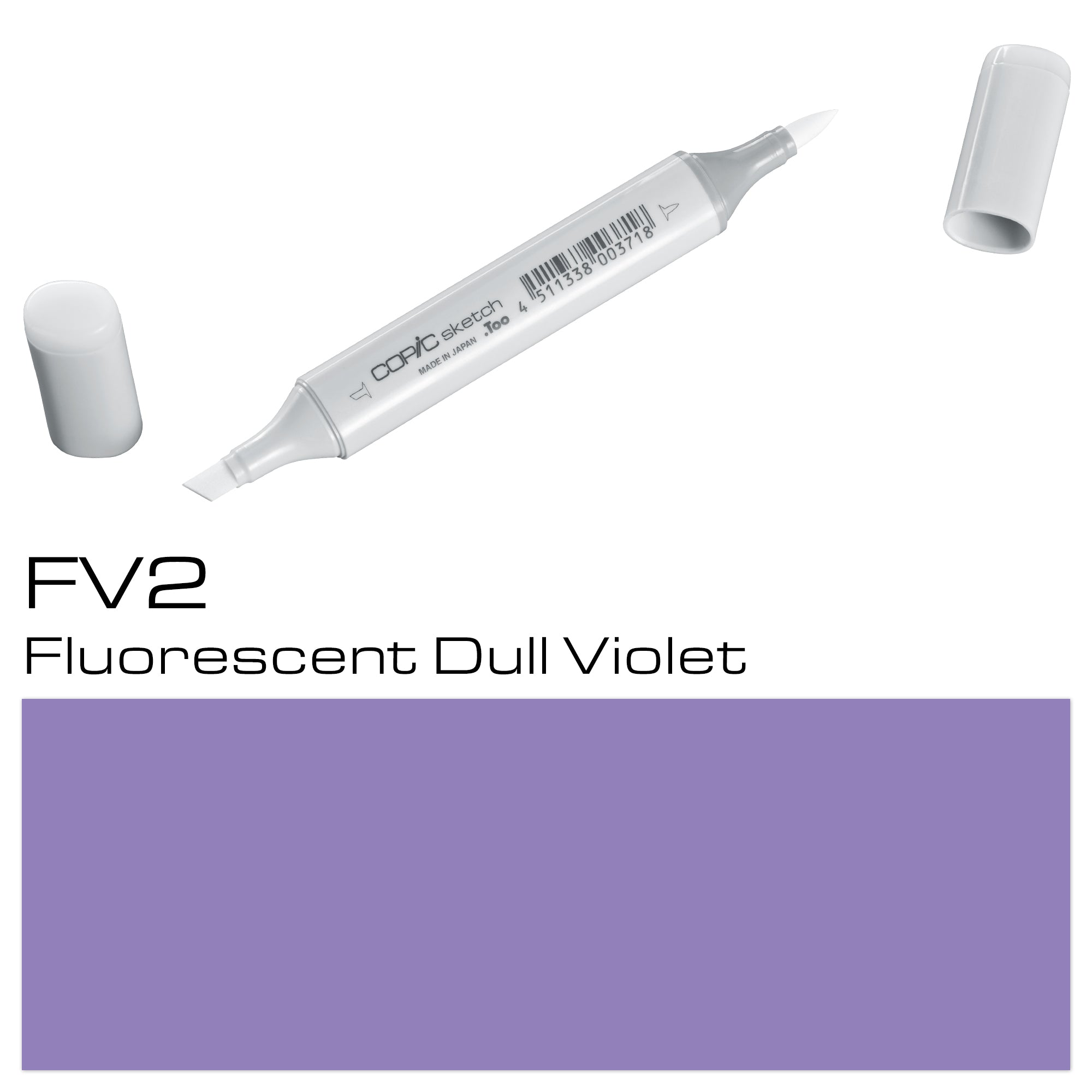 The COPIC SKETCH MARKER FV2 FLUORESCENT DULL VIOLET is a must-have for any artist or illustrator. This vibrant marker features a unique fluorescent dull violet color, perfect for adding a pop of brightness to your artwork. Made with high-quality ink, it offers smooth and consistent coverage for professional results. Main image