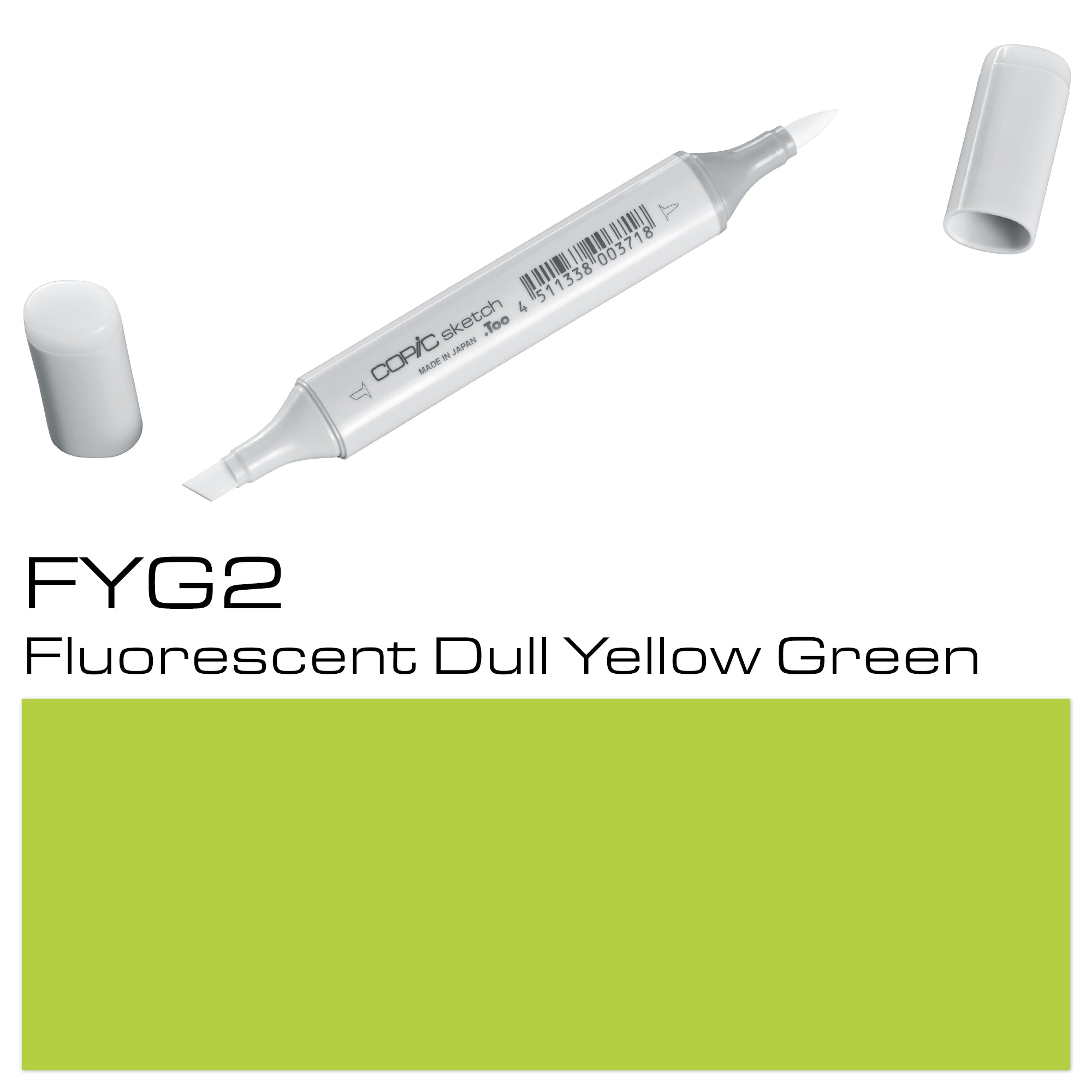Get creative with the COPIC SKETCH MARKER FYG2 FLUORESCENT DULL YELLOW GREEN. This vibrant and unique marker offers a dull yellow green shade, perfect for achieving subtle pops of color in your artwork. Plus, its fluorescent properties add a stunning luminosity to your creations. Elevate your art game with the COPIC SKETCH MARKER FYG2! Main image