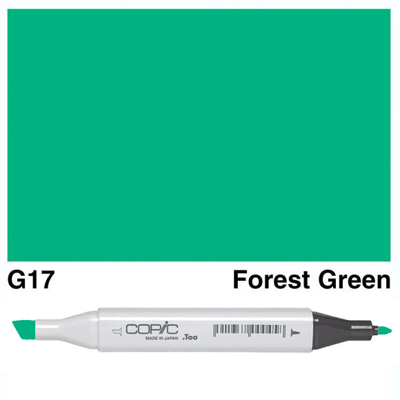 The COPIC SKETCH MARKER G 17 FOREST GREEN is a professional-grade marker designed for precision and versatility. Made with high-quality materials, this marker guarantees consistent and vibrant color application while its ergonomic design ensures comfortable use. Perfect for artists, designers, and illustrators looking for superior results. Main image
