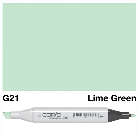 Introducing the COPIC SKETCH MARKER G 21 LIME GREEN, featuring a vibrant and vibrant green ink. Incredibly versatile, this marker is perfect for detailed illustrations and blending. With its high-quality ink and long-lasting performance, the COPIC SKETCH MARKER G 21 LIME GREEN is a must-have for any professional artist or hobbyist. Main image