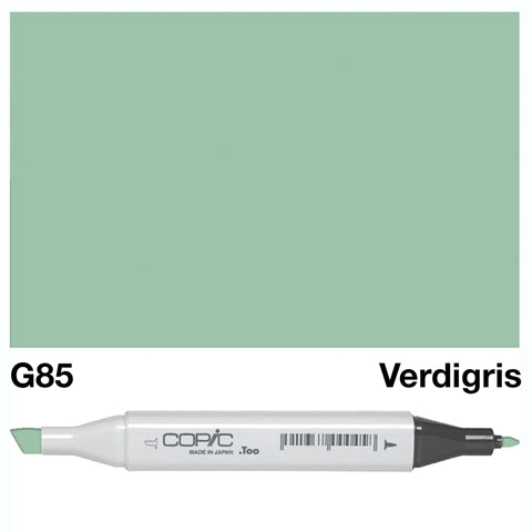 Elevate your artwork with the COPIC SKETCH MARKER G 85 VERDIGRIS. Its high-quality pigment and unique color blend provide stunning, professional results. The marker's precise and smooth application makes it a favorite among artists and designers alike. Add a touch of green to your creations with this versatile and reliable marker. Main image