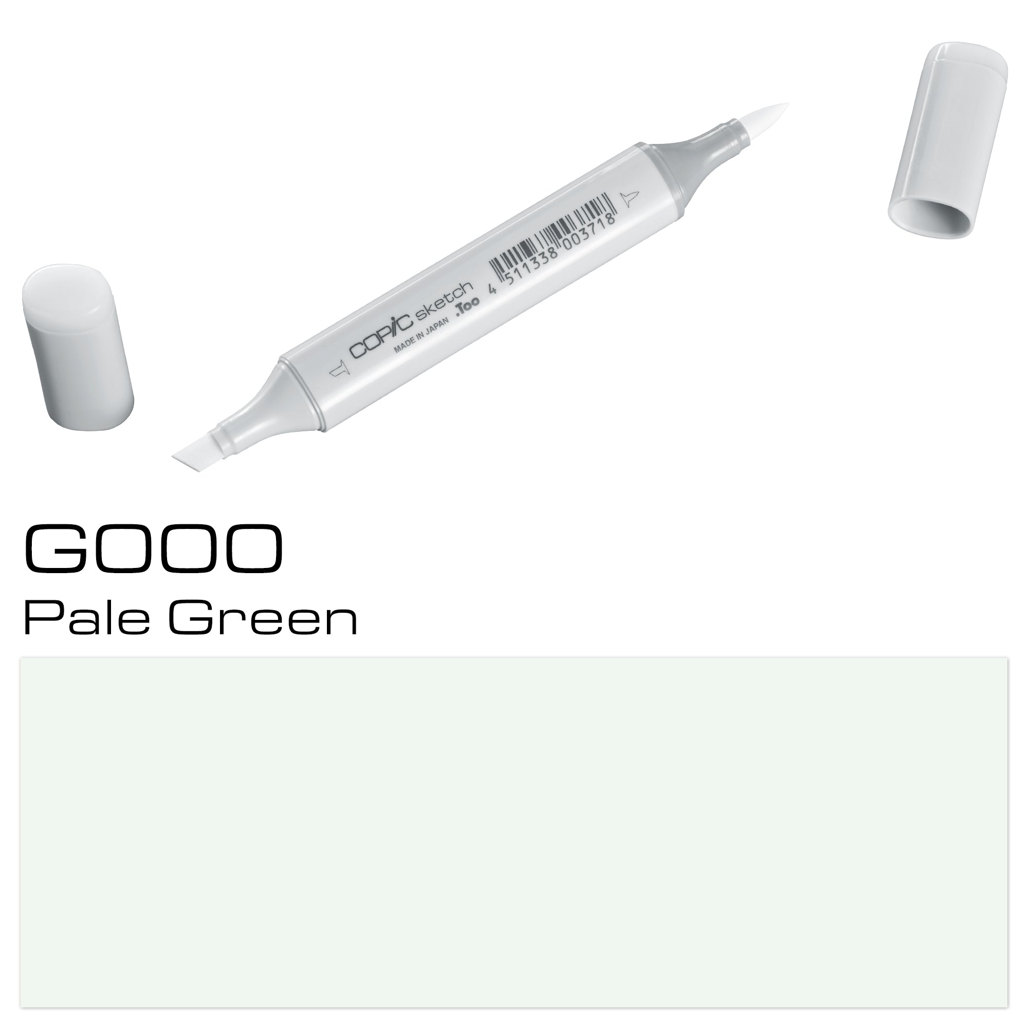 The COPIC SKETCH MARKER G000 PALE GREEN is a professional-grade marker perfect for artists and designers. With its high-quality ink and precise tip, it allows for seamless coloring and blending. Its light and subtle green shade brings life to any artwork. Add a touch of sophistication to your creations with this must-have marker. Main image