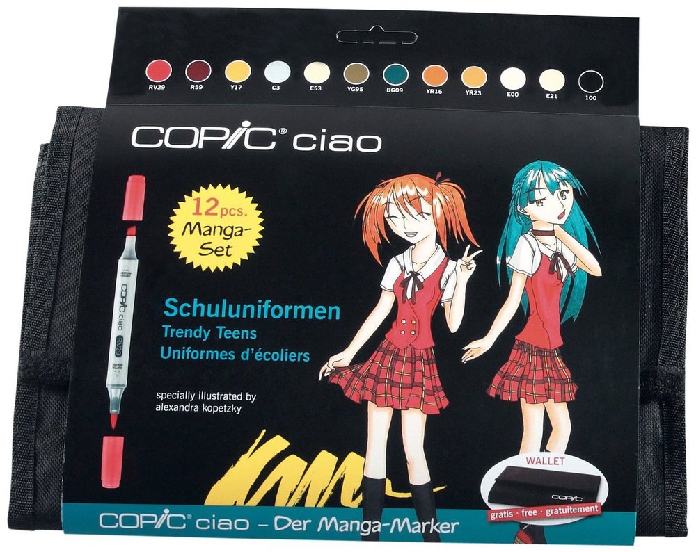 Copic  Ciao Set 12 In Wallet School Uniform - Al Masam Stationery LLC