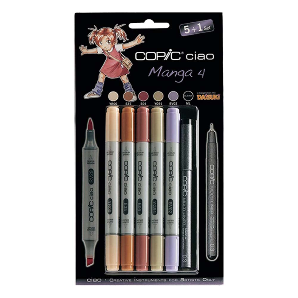 Copic Ciao Set 5+1 Manga 4 - Al Masam Stationery LLC Main image