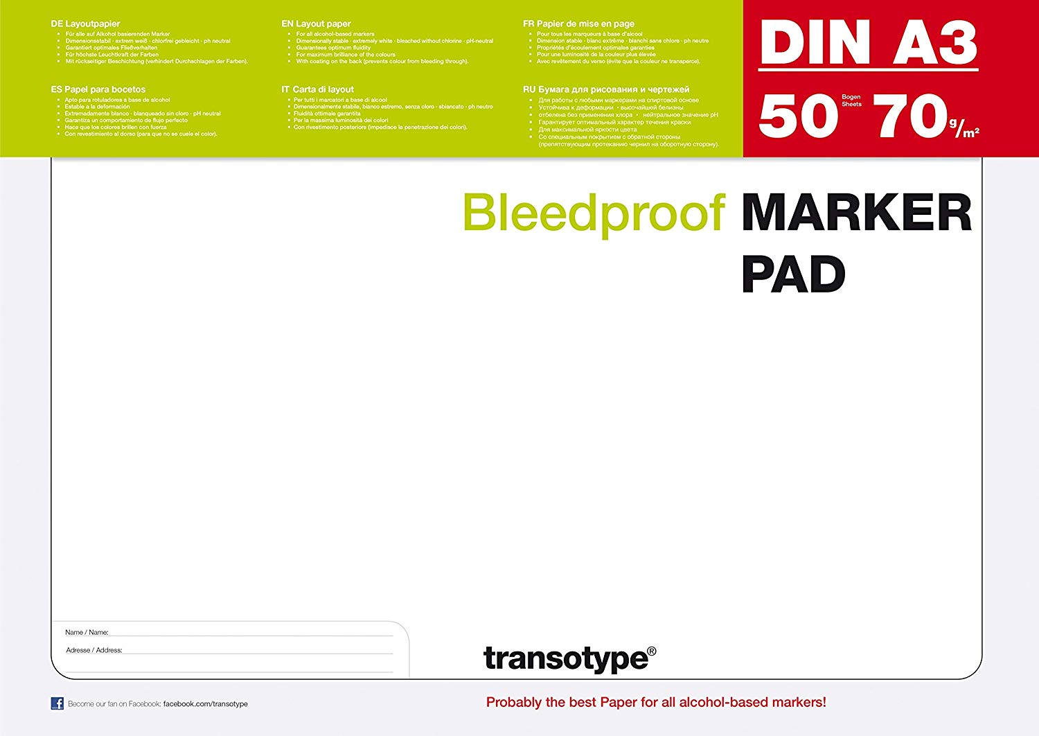 Transotype Marker Pads - A3 Size - Al Masam Stationery LLC Main image
