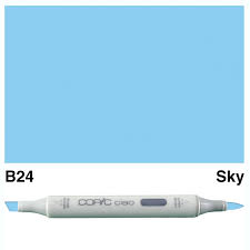 Introducing the COPIC CIAO MARKER B 24 SKY - a must-have for artists and designers alike. With its true-to-life color and blendability, this marker will bring your creations to life. The dual-ended design offers versatility and efficiency, making it a perfect addition to your artistic toolkit. Main image