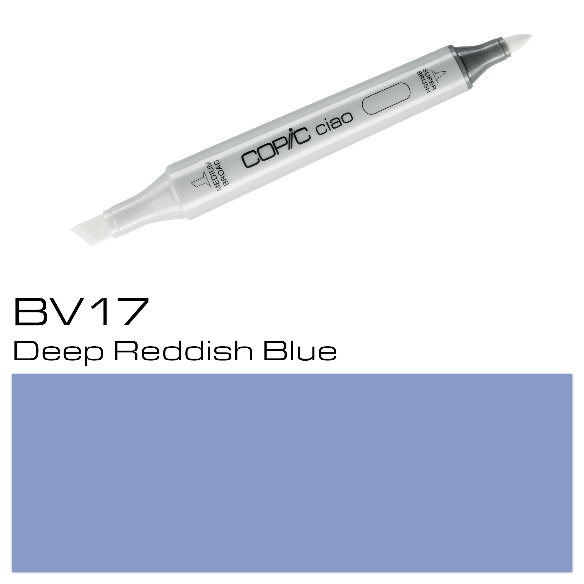 The COPIC CIAO MARKER BV 17 is a versatile and high-quality marker perfect for professional artists and hobbyists alike. Its deep reddish blue color adds depth and richness to any artwork, with a smooth and even application. With COPIC's reliable performance and long-lasting ink, this marker is a must-have for any creative project. Main image