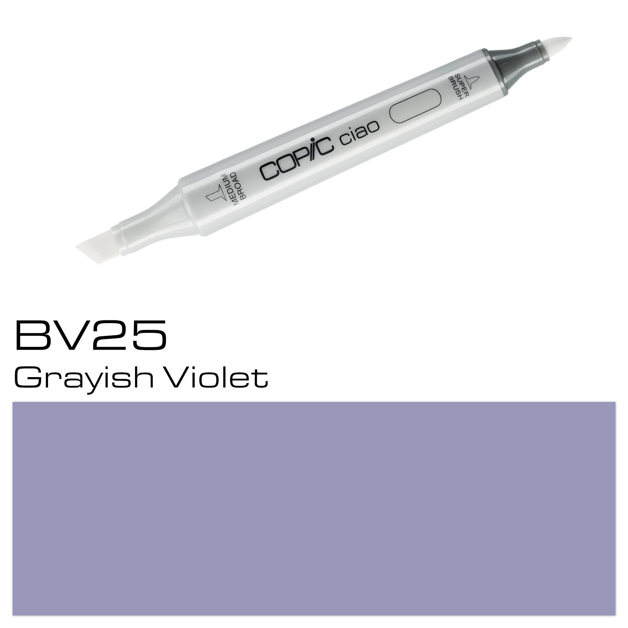 This COPIC CIAO MARKER BV25 GRAYISH VIOLET combines high-quality pigments with a flexible brush tip for precise and vibrant coloring. The grayish violet color adds depth and dimension to any art project. With its alcohol-based ink, this marker is ideal for professional artists and beginners alike. Main image