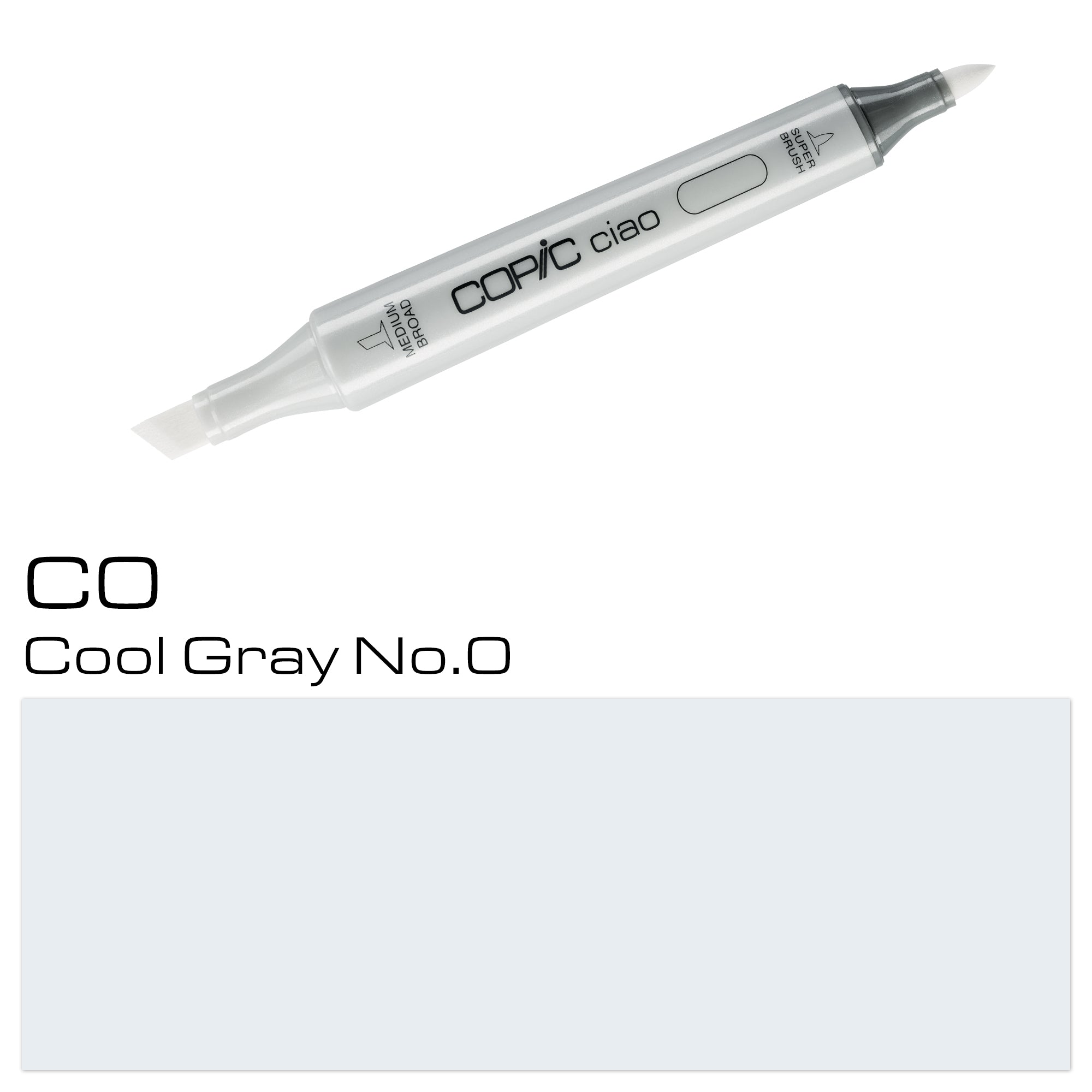This COPIC CIAO MARKER in Cool Gray No.0 is perfect for detailed and controlled coloring. With its specially designed brush tip and refillable ink, you can achieve smooth, even coverage with every stroke. Ideal for artists and professionals, this marker provides rich, consistent color that won't fade or smudge. Main image