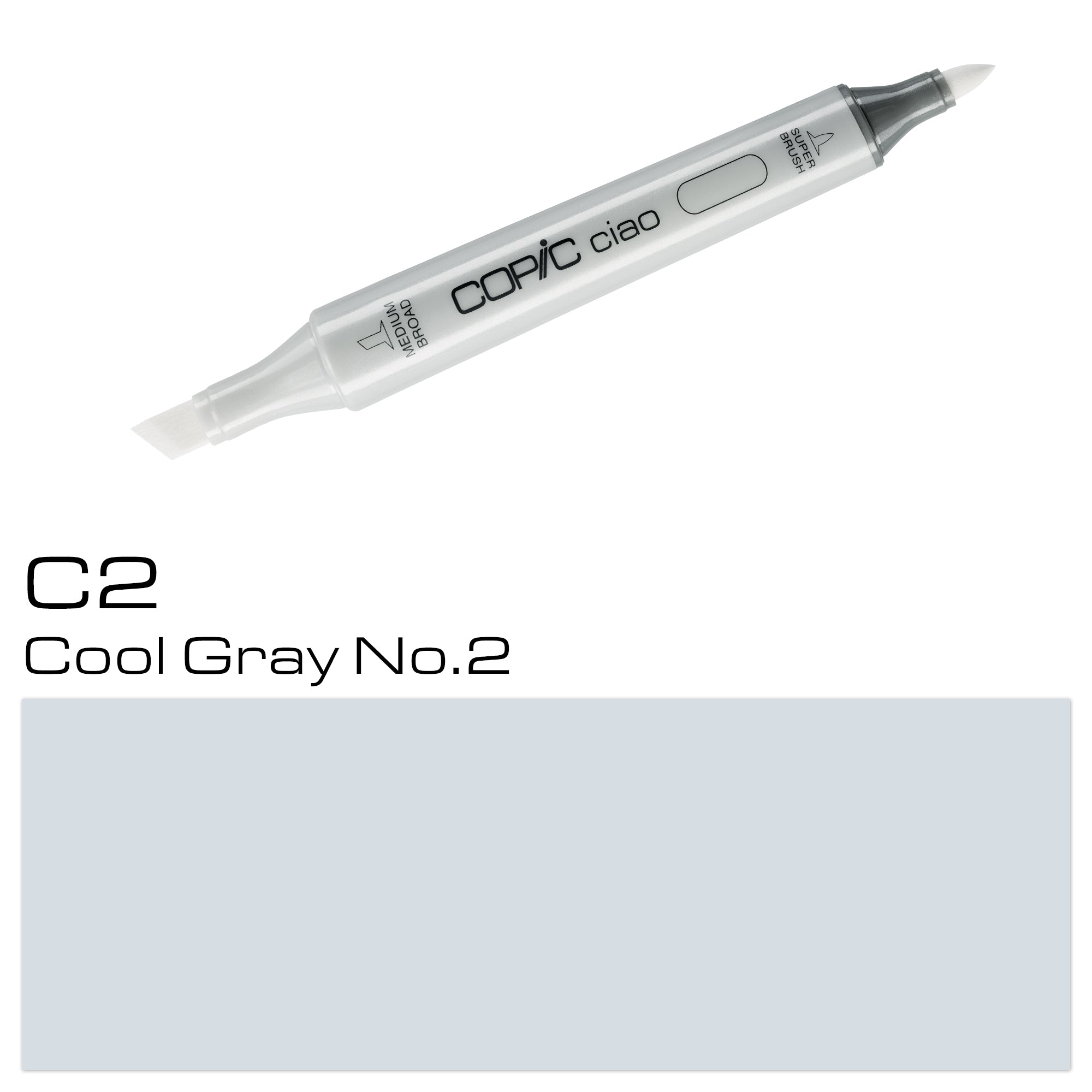 This COPIC CIAO MARKER C-2 COOL GRAY NO.2 is the perfect choice for artists looking to enhance their shading and highlighting techniques. The versatile cool gray color allows for subtle variations and precise control over your artwork. With its lightweight and affordable design, this marker is a must-have for any creative. Main image
