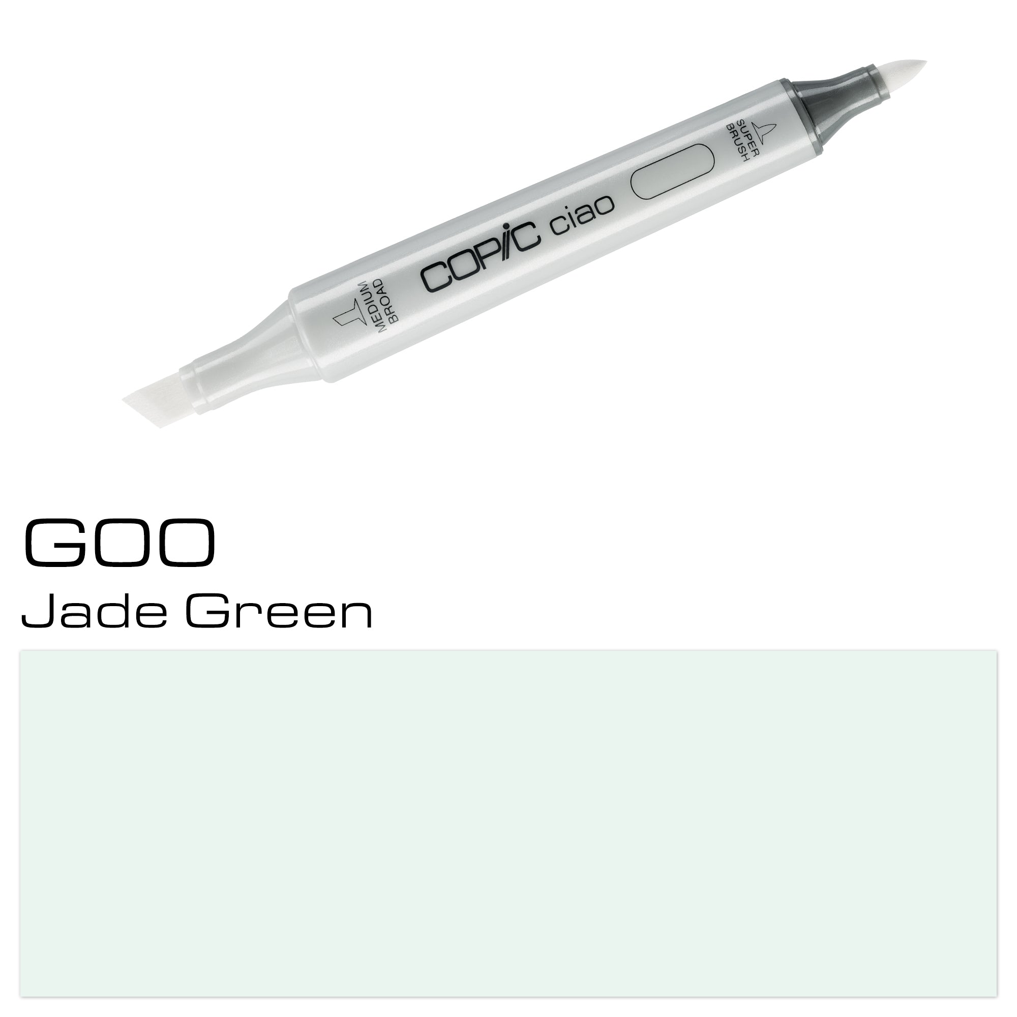 The COPIC CIAO MARKER G 00 JADE GREEN is a high-quality marker designed for professional artists and enthusiasts. With its vibrant jade green color, it allows for stunning and precise illustrations, making it an essential tool for any creative project. Its alcohol-based ink ensures smooth and even coverage, while its dual-tip design provides versatility in line thickness. Perfect for blending and layering, this marker delivers outstanding results every time. Main image