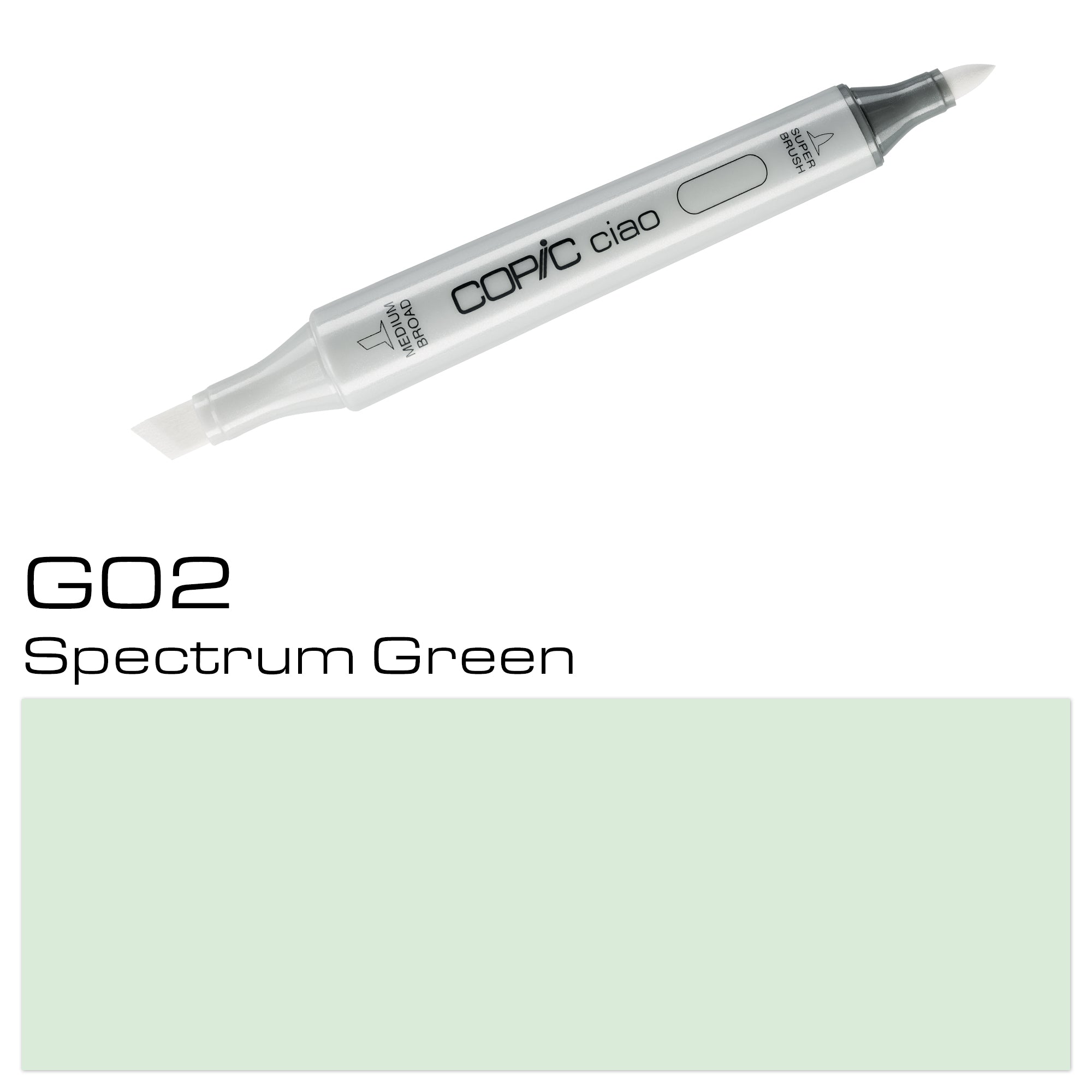 Experience vibrant and smooth color with the COPIC CIAO MARKER G 02 SPECTRUM GREEN. Perfect for artists and designers, this marker boasts 180 different colors and is refillable, making it a long-lasting investment for your creative needs. Achieve professional results with ease using this high-quality, alcohol-based marker. Main image