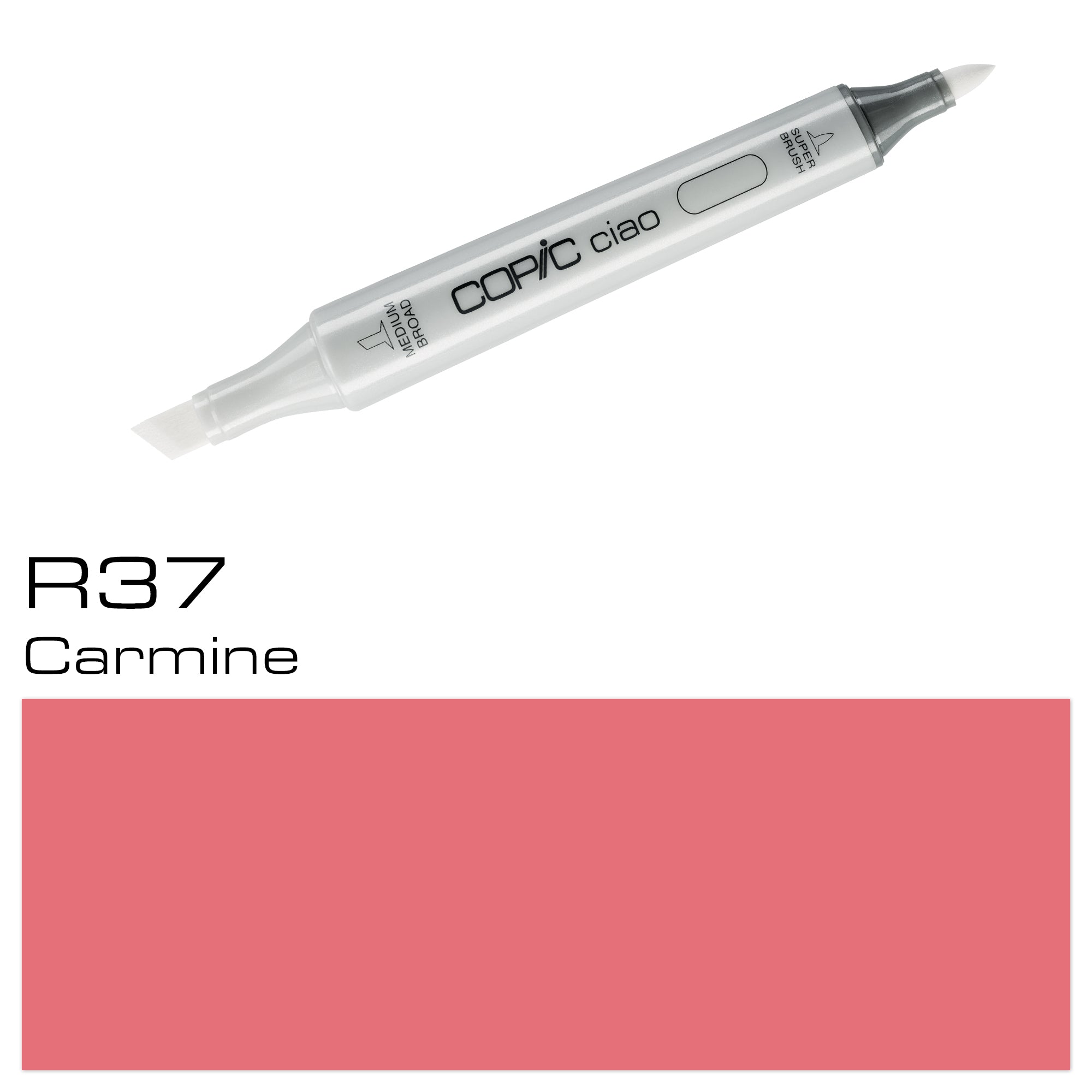 Expertly designed for precision and versatility, the COPIC CIAO MARKER R 37 CARMINE is an essential tool for any artist or designer. With its rich pigment and smooth application, you can achieve vibrant and professional results every time. Perfect for coloring, drawing, and blending, this marker is a must-have for your creative arsenal. Main image