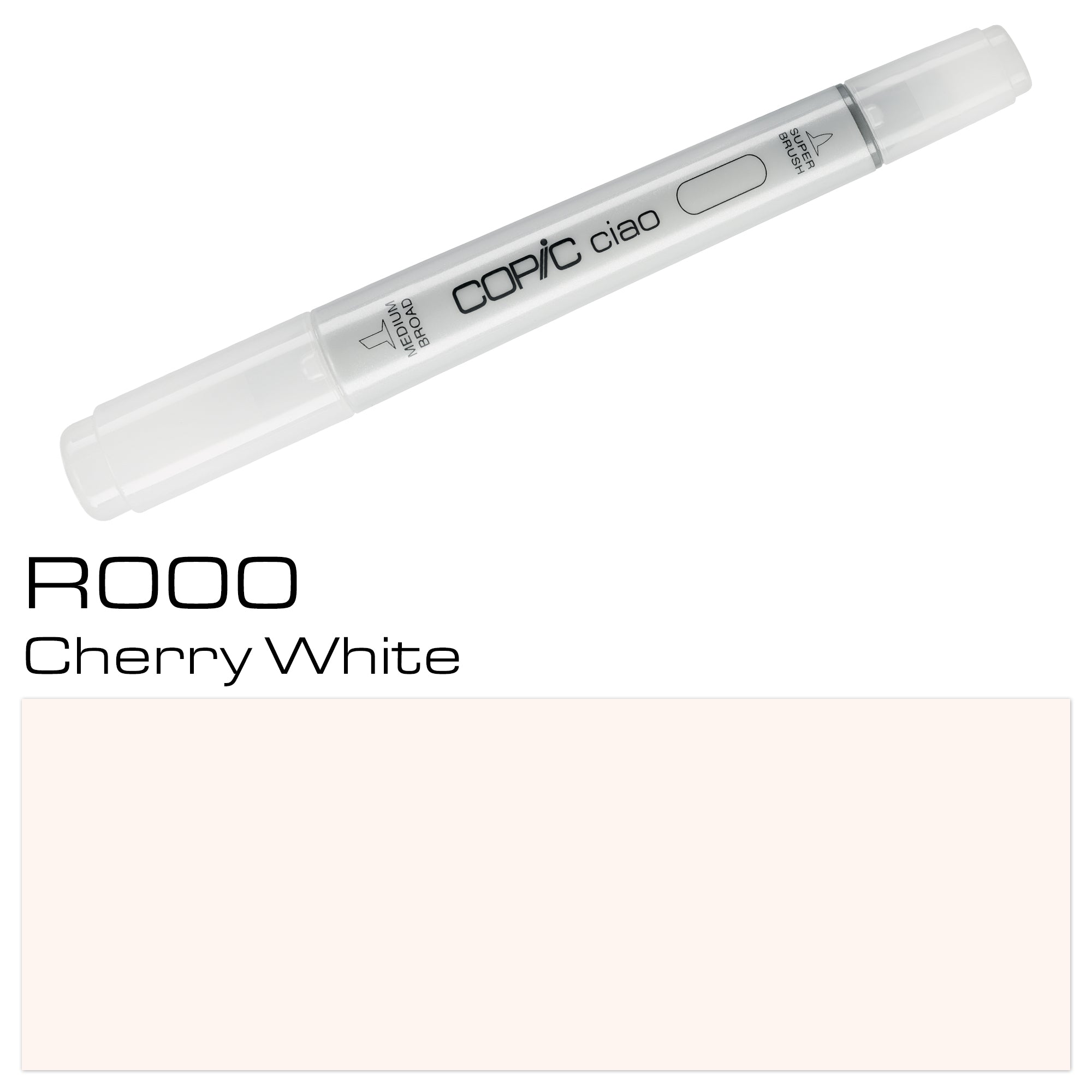 The COPIC CIAO MARKER R000 CHERRY WHITE is a high-quality, dual-tipped marker perfect for creating bright, cherry white tones. With its smooth ink flow and sturdy design, this marker is a must-have for artists and crafters looking to achieve professional results. Its dual-tip design allows for both broad strokes and precise details. Upgrade your creative toolkit with the COPIC CIAO MARKER R000 CHERRY WHITE. Main image