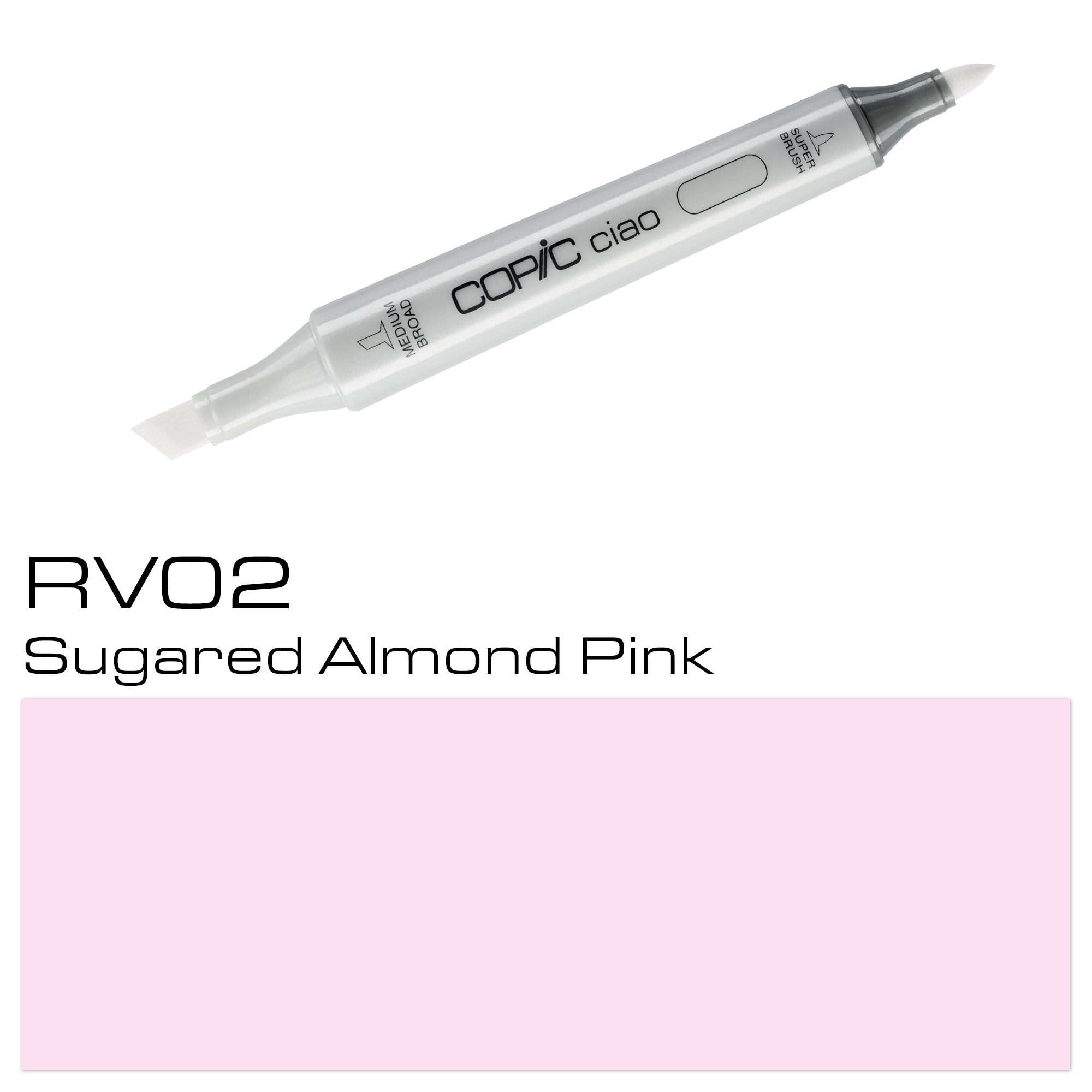 As a product expert, I present to you the COPIC CIAO MARKER RV 02 SUGAREDALMOND PINK. This high-quality marker features a beautiful sugared almond pink color that will add a unique touch to your artwork. Its alcohol-based ink allows for smooth, precise lines and easy blending, making it a must-have for any artist's collection. Main image