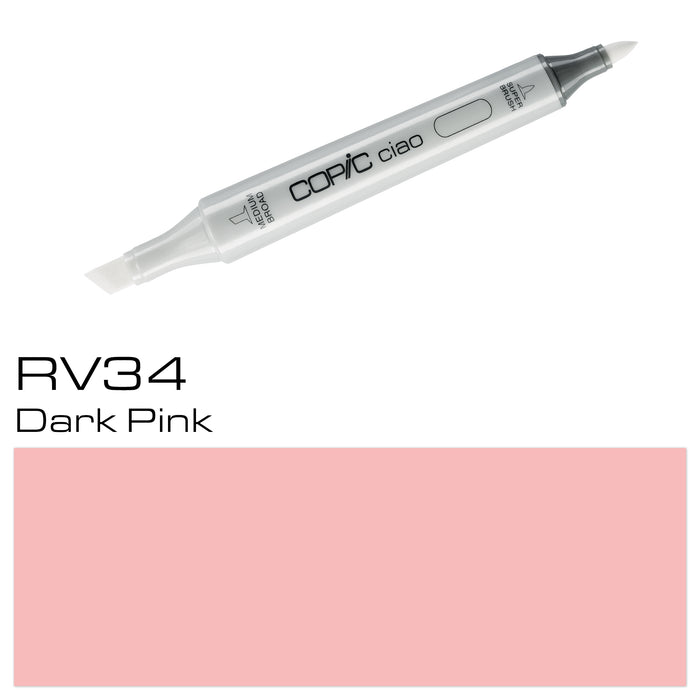 Expertly blend and layer with the COPIC CIAO MARKER RV 34 DARK PINK. This high-quality marker boasts a rich, dark pink color that provides exceptional coverage and precision. The perfect addition to any artist's collection, this marker allows for detailed and vibrant creations.