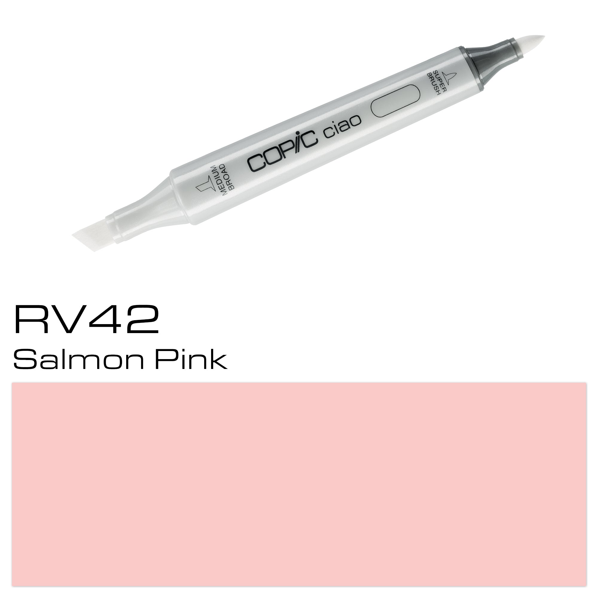 Effortlessly add a touch of warmth and vibrancy to your artwork with the COPIC CIAO MARKER RV 42 SALMON PINK. This high-quality marker features a smooth, precise ink flow and a rich, salmon pink color that will bring your creations to life. Perfect for both professional artists and beginners. Main image