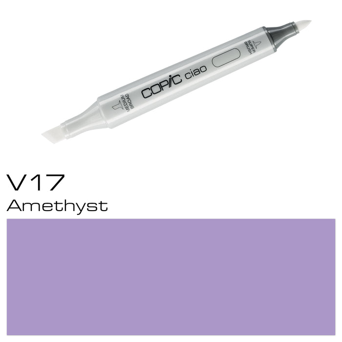 Create beautiful, vibrant designs with the COPIC CIAO MARKER V 17 AMETHYST. This high-quality marker features a unique amethyst color that is perfect for adding a touch of elegance to any project. With its precise and long-lasting ink, this marker is a must-have for artists, crafters, and professionals alike.
