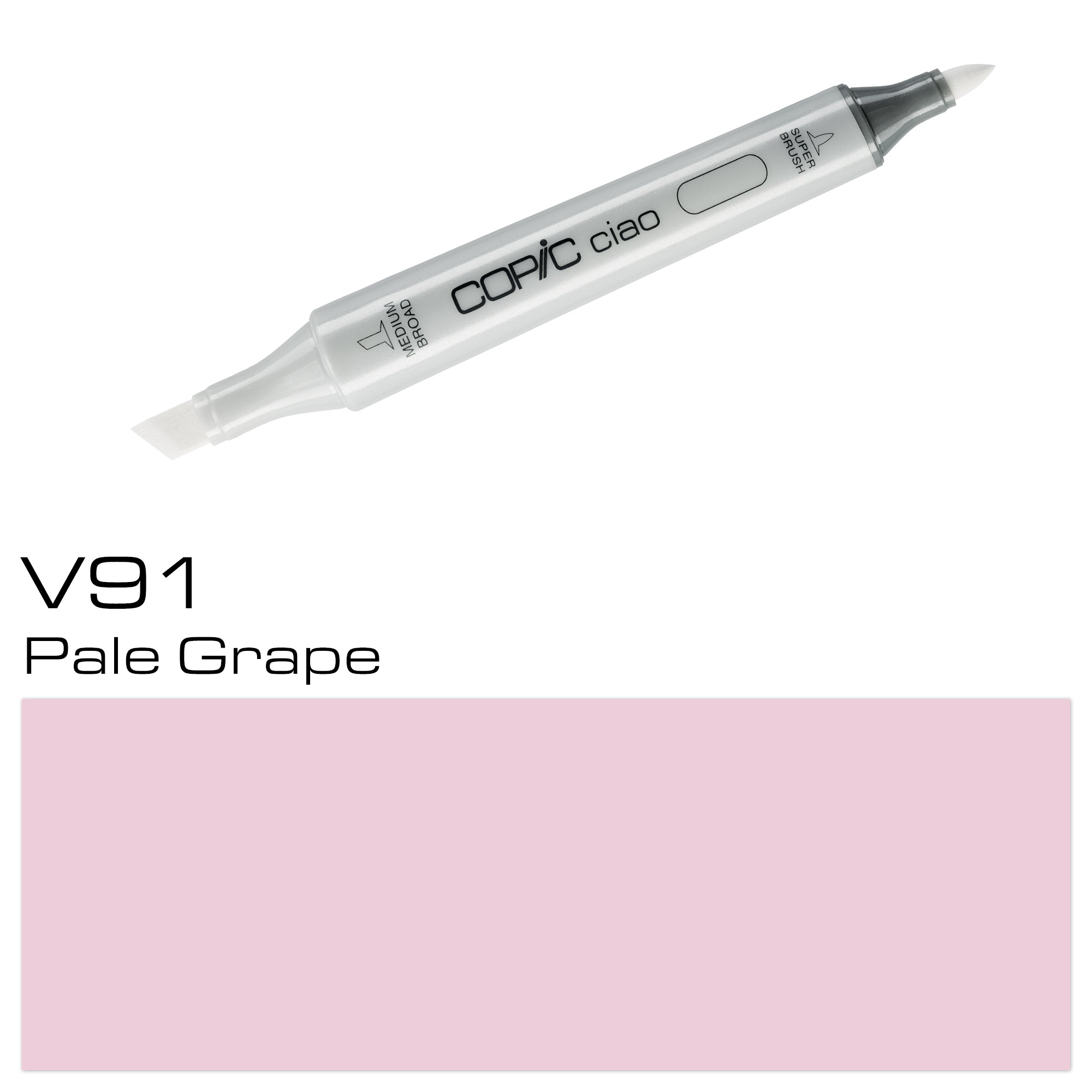 The COPIC CIAO MARKER V 91 PALE GRAPE is a high-quality marker designed for precision and versatility. Its permanent, alcohol-based ink dries quickly and allows for smooth, streak-free coverage. Perfect for artists and professionals, this marker offers rich color and consistent performance, making it a must-have in any collection. Main image