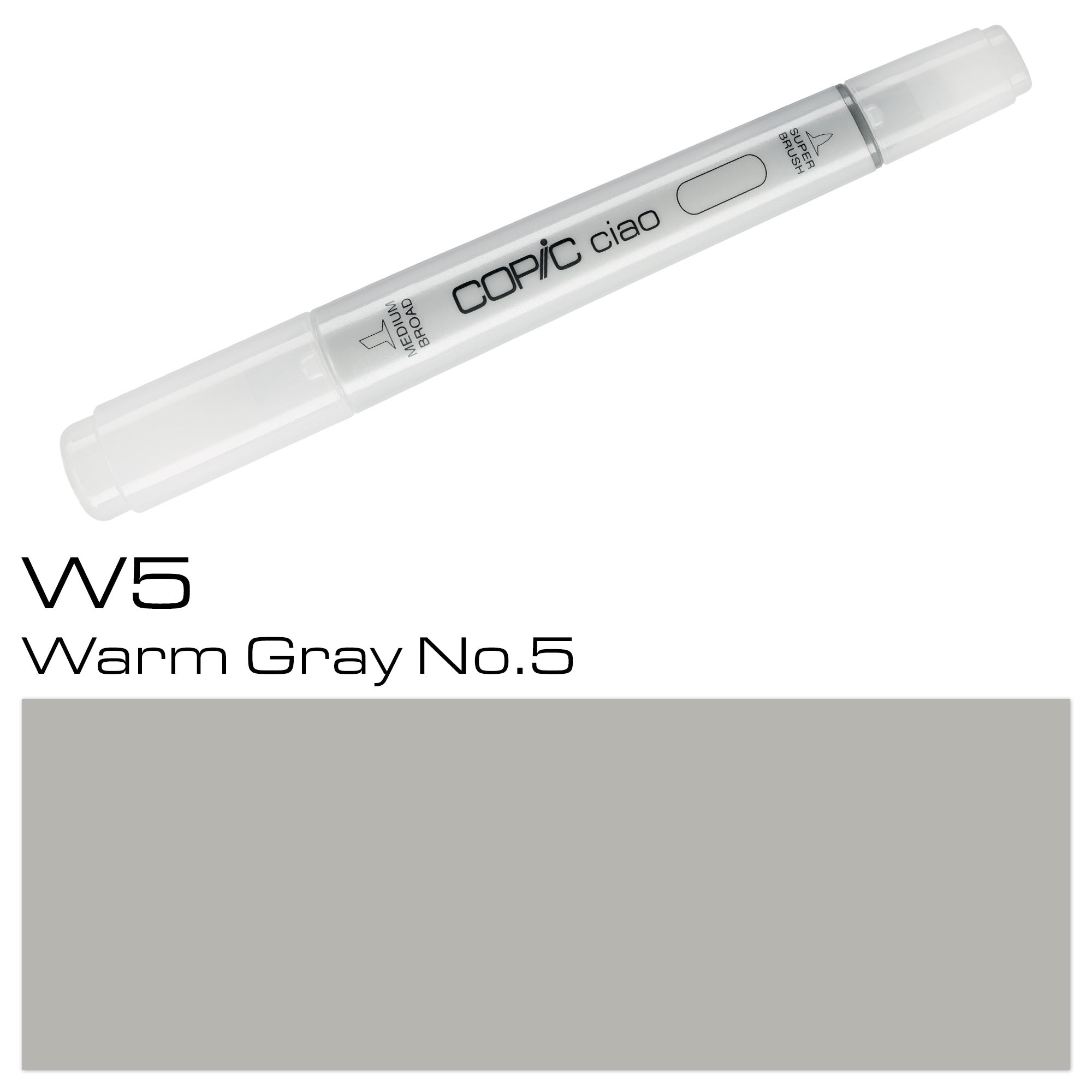 The COPIC CIAO MARKER W 5 WARM GREY is a versatile and high-quality art marker. Featuring precision and vibrant colors, this marker allows for effortless blending and shading. With its refillable design and replaceable nibs, it is a cost-effective and long-lasting option for any artist or enthusiast. Main image