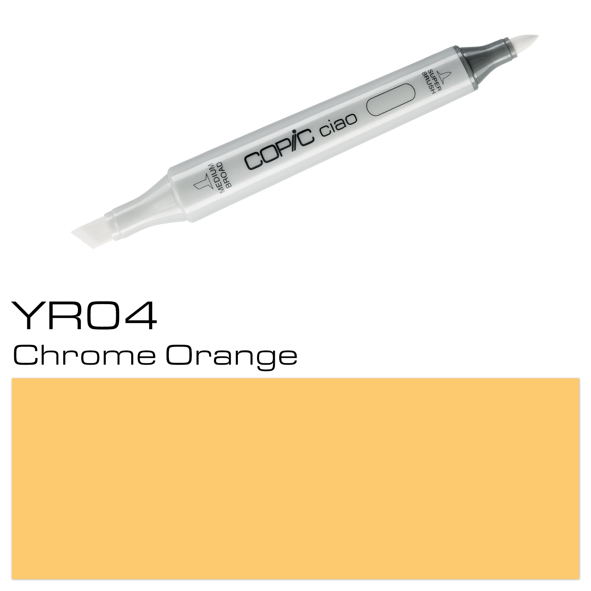 The COPIC CIAO MARKER YR 04 CHROME ORANGE is a must-have for artists and designers. With its high-quality ink and precise tip, it allows for smooth and vibrant strokes. Add a pop of rich chrome orange to your artwork with this versatile marker. Main image