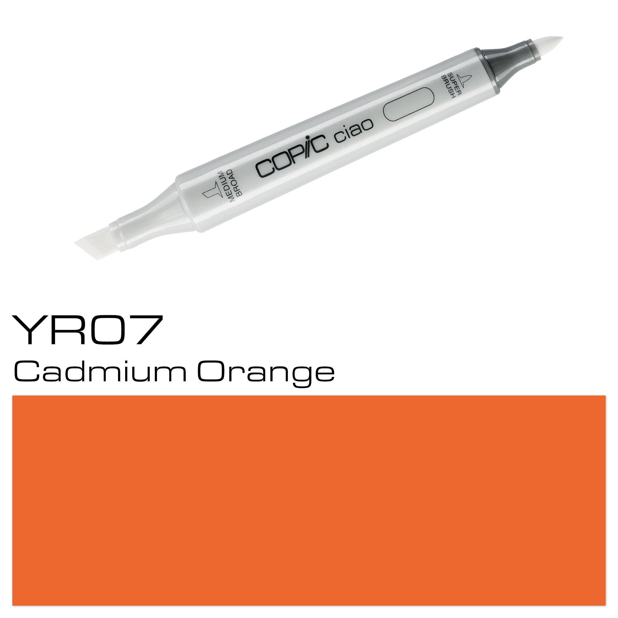 Introducing the COPIC CIAO MARKER YR 07 CADMIUM ORANGE! This high-quality marker boasts a vibrant cadmium orange color and is perfect for a variety of artistic projects. With its fine tip and easy-to-use design, you can achieve precise and professional results every time. Elevate your artwork with the COPIC CIAO MARKER YR 07 CADMIUM ORANGE. Main image