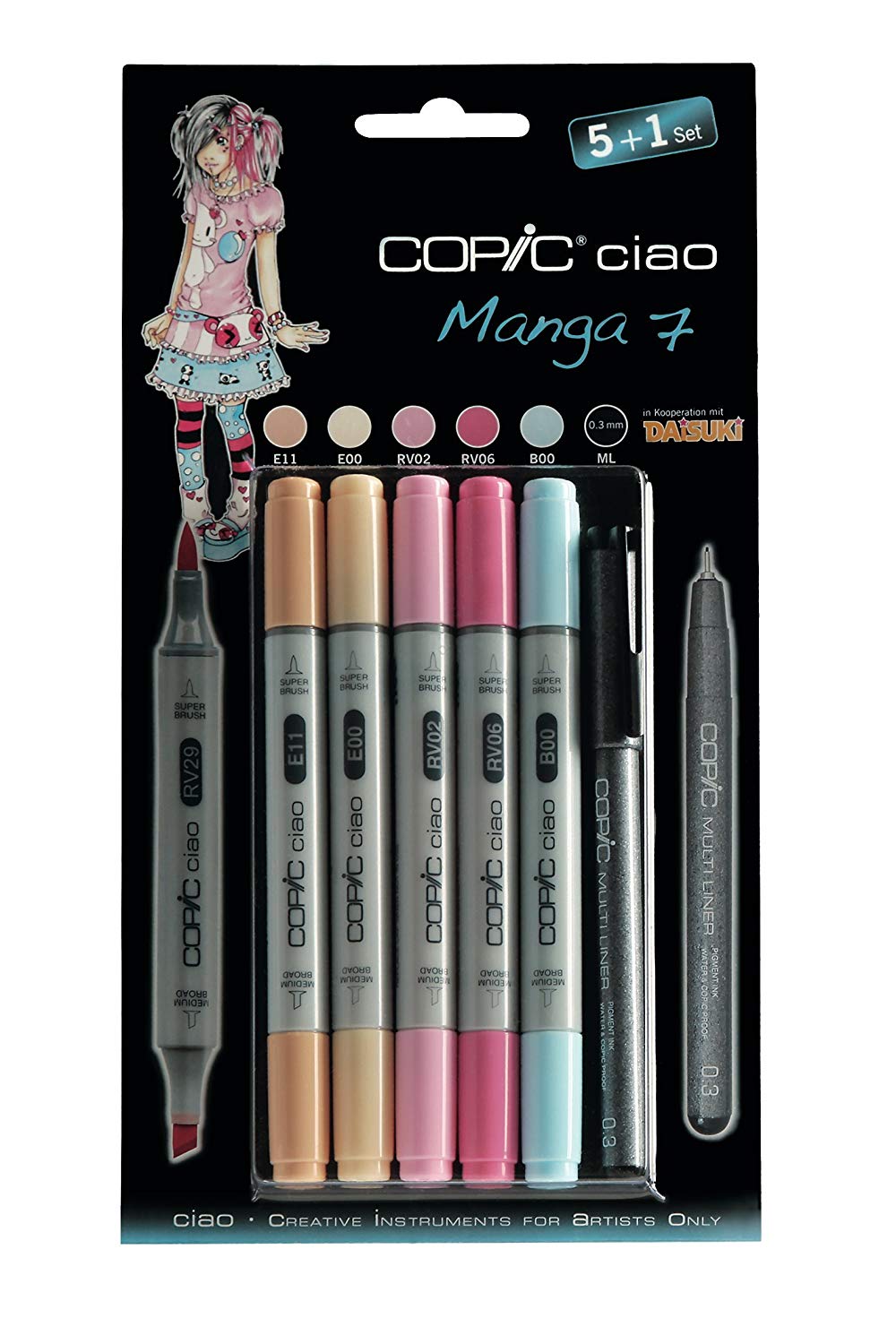 Copic Ciao Set 5+1 Manga 7 - Al Masam Stationery LLC Main image