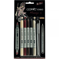 This set of COPIC ciao markers is designed specifically for manga artists and includes 5 markers. With their versatile brush and fine tip, these markers provide smooth and precise lines, allowing for effortless shading and coloring. Ideal for creating dynamic and professional-looking manga illustrations.