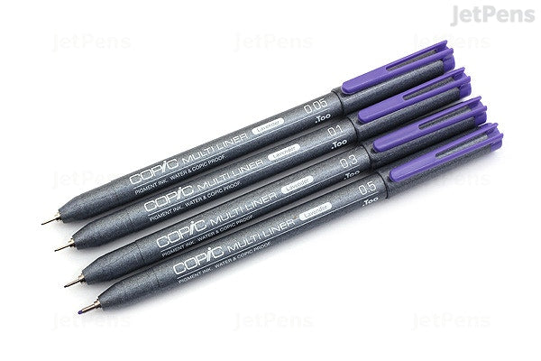 Copic Multiliner Lavender Set 0.05, 0.1, 0.3 & 0.5mm