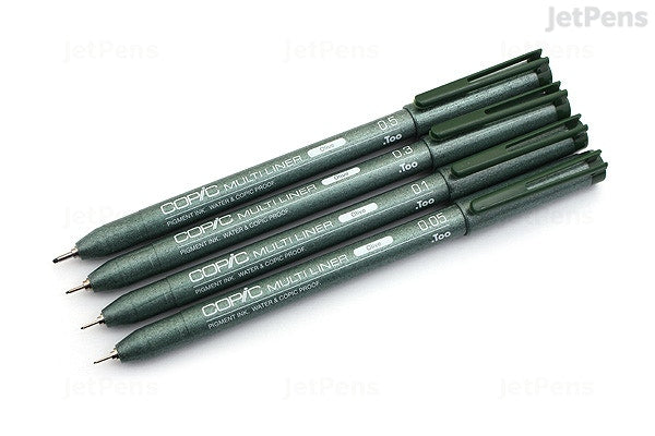 Copic Multiliner Olive Set 0.05, 0.1, 0.3 & 0.5mm