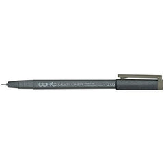 The Copic Multiliner warm grey 0.03mm is a precision drawing pen that delivers a consistent line for detailed illustrations and technical drawings. Its warm grey color adds depth and dimension to your artwork. With its 0.03mm tip, it allows for precise and accurate lines, perfect for professional artists and architects.