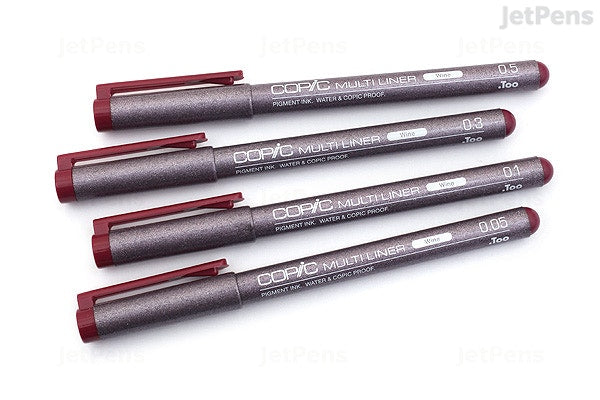 Copic Multiliner Wine Set 0.05, 0.1, 0.3 & 0.5mm