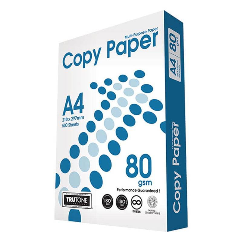 A carton of Copy Paper A4 photocopy paper with 5 reams, suitable for printing and copying in offices and homes.