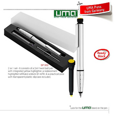 AMS- SP 302 - UMA Metal Pen with Highlighter - Al Masam Stationery LLC