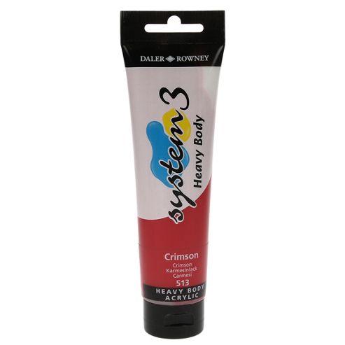 Daler Rowney Acrylic System 3 Heavy Body CRIMSON - Al Masam Stationery LLC