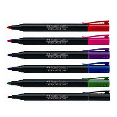 FABER-CASTELL Marker S.Permanent PET Box of 6 assorted col - Al Masam Stationery LLC