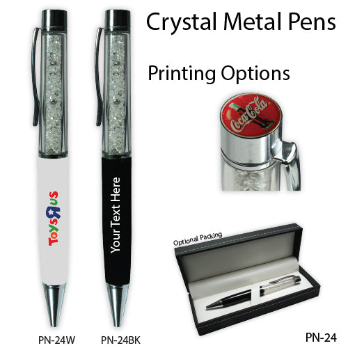 AMS-PN-24 - Metal pen with Crystal design - Al Masam Stationery LLC
