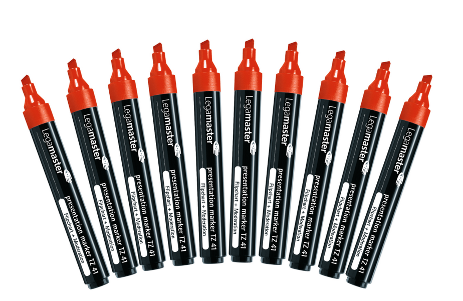 Legamaster TZ41 Presentation Marker Assorted 4Pcs, Colours: Red, Black, Blue, Green