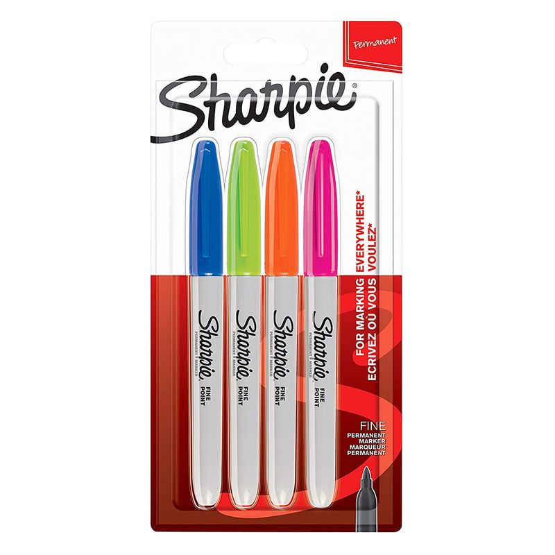 Sharpie Fine Point Fun Permanent Marker Assorted 4 Pieces - Al Masam Stationery LLC Main image
