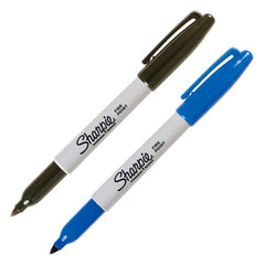 Sharpie Fine Tip Permanent Marker Black And Blue Ink 2 Pieces - Al Masam Stationery LLC