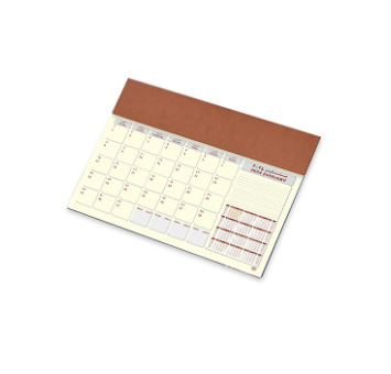 FIS Year Planner 2024 (Arabic/English) Italian PU with Desk Blotter, Brown - Al Masam Stationery LLC