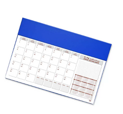FIS Year Planner 2024 (Arabic/English) Italian PU with Desk Blotter, Blue
